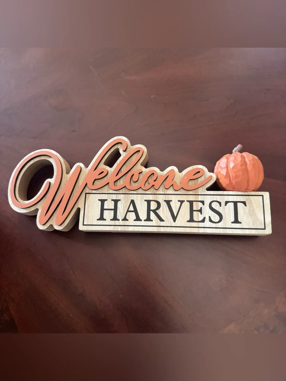 Hobby Lobby Welcome Harvest Sign in Orange and Cream